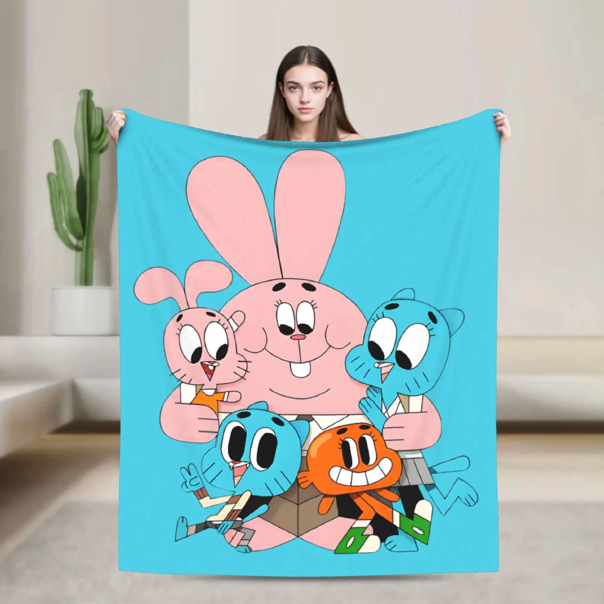 Gum Ball Cartoon  Flannel Blanket  Awesome Throw Blanket for  Sofa Bedding Lounge 200x150cm Rug Piece