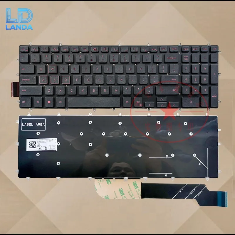 Laptop Replacement Keyboard for G3-3500 G3-3590 G5-5590 G5-5500 G5-5505 G7-7590 P89F001 Durable Ergonomic Key Layout Easy Instal