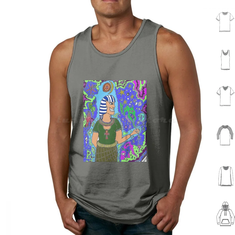 Pharaoh Chaos Colors Tank Tops Vest Sleeveless Egypt Ancient History Chaos Magick Occult Colorful