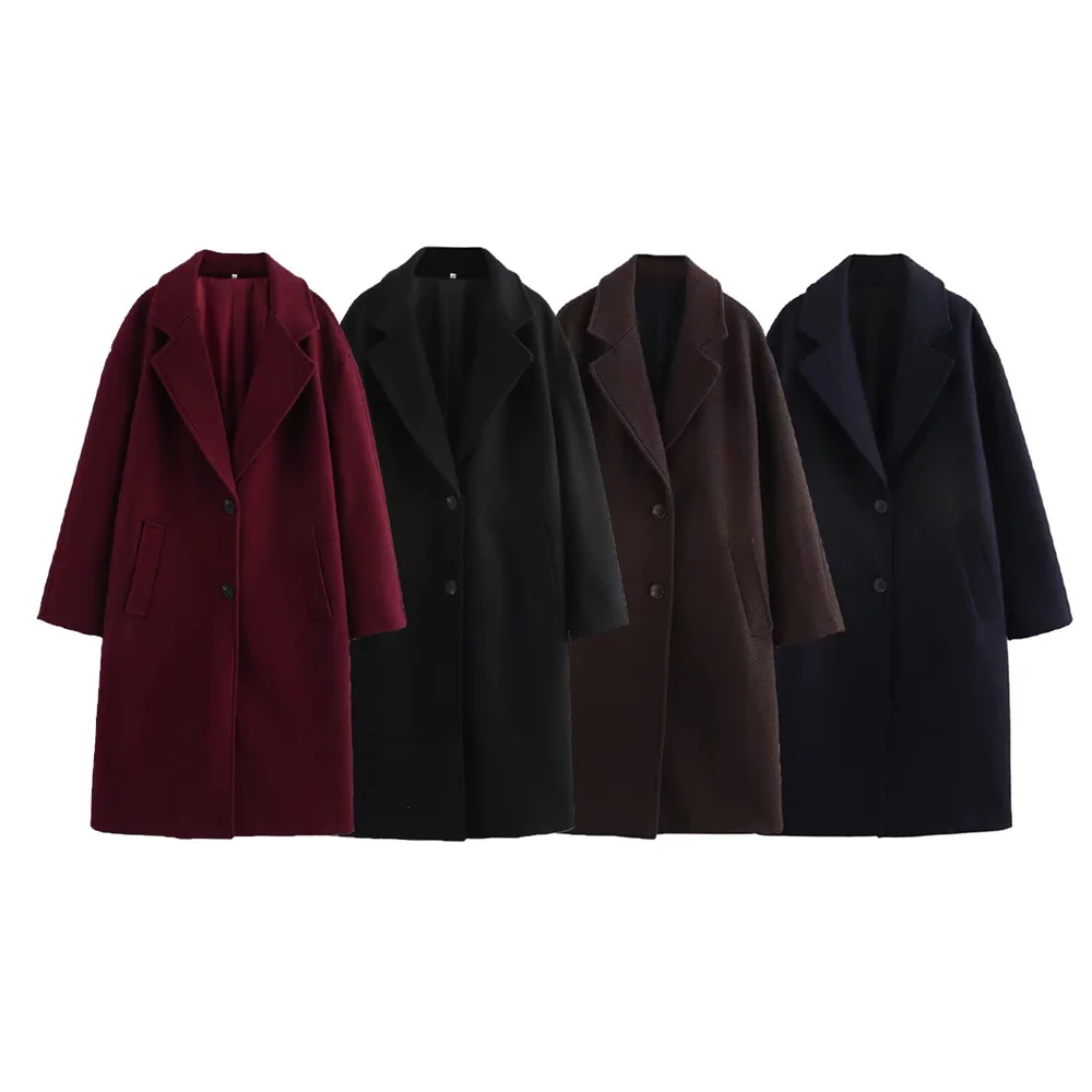 

Zach Ailsa Women's Autumn New Collection: Collar Long Sleeve Loose Single breasted Solid Color Windbreaker Coat