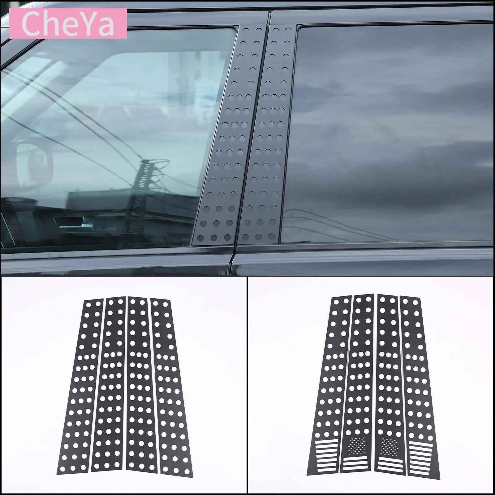 

Aluminum Alloy Car Window B-pillar Center Pillar Trim Cover for Land Rover Discovery 3 4 04-16 Exterior Modification Accessories