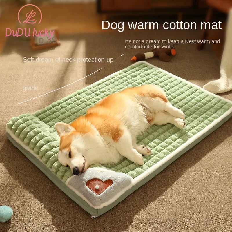 Warm Plaid Bed for Dogs and Cats, Luxury Sofa for Small and Medium Dogs, Fluff Sleeping Bed, Removable and Washable Pet Beds