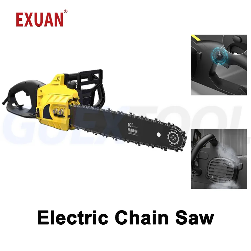 

Electric Chain Saw 16 Inch Wood Cutting Machine Pure Copper Motor Household Chainsaw Garden Trimming Tools Handheld Pruning Saws