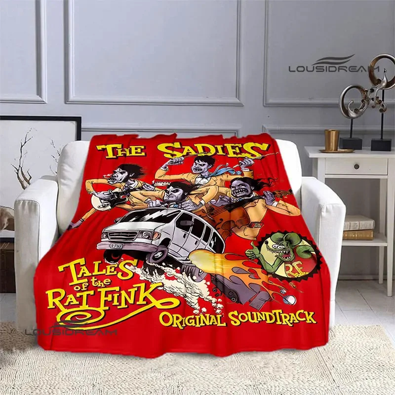 Tales of the Rat Fink Cartoon Printed Blankets Picnic blanket Flannel Warm blanket Travel Blankets bed linings Birthday Gift