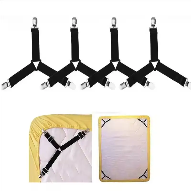 4 Stück/Set Bettlakenhalter, Gadgets zur Betteinlagen-Organisation, Matratzenbezug-Clips für Zuhause, elastische Bänder, verstellbare Clips