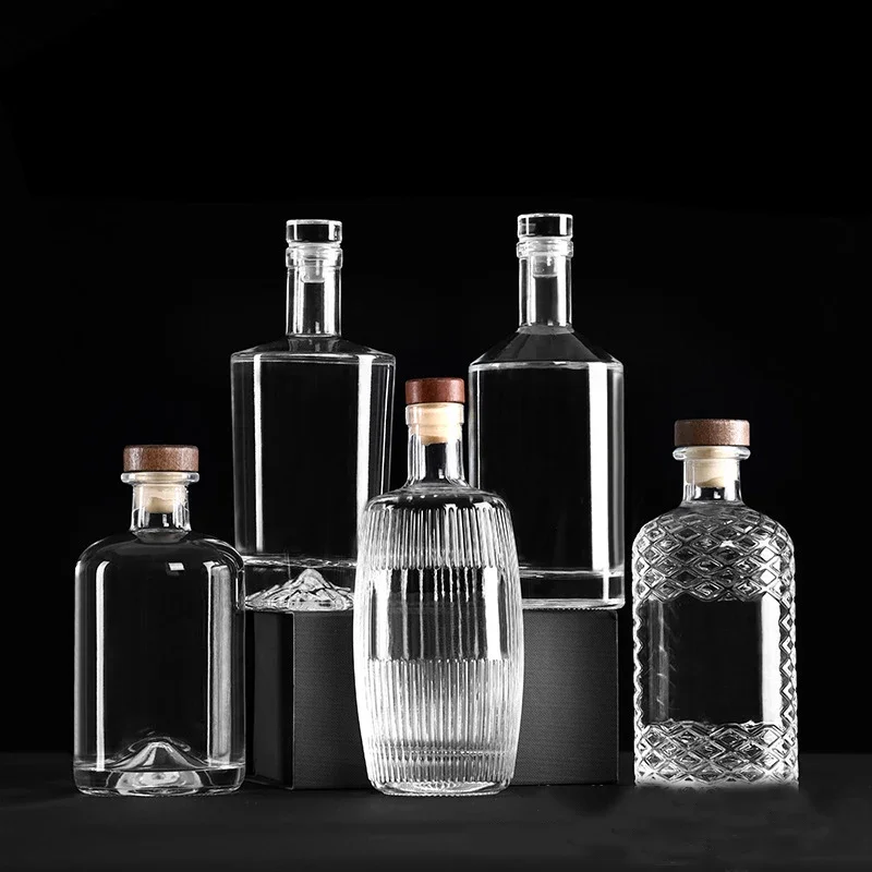 Alcohol Bottle for Liquor Scotch 7 style 500ML clear lead-free whiskey decanter barware Unique Liquor Bar and Party Decorations