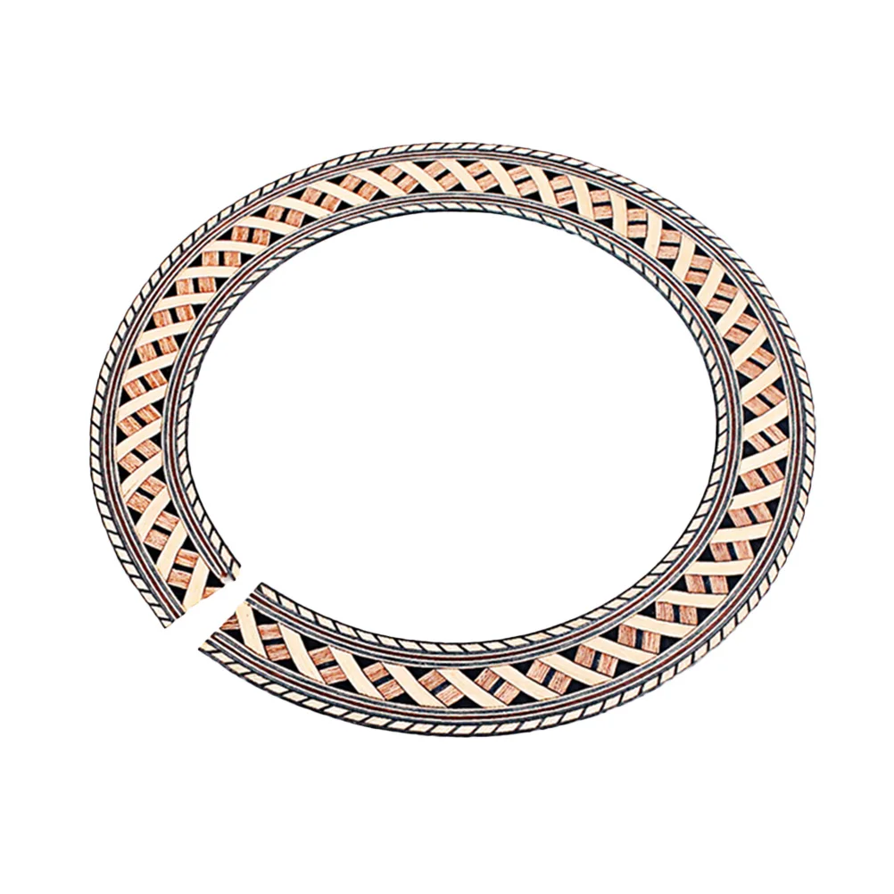 

Wooden Curved Strips 93Mm Guitar Rosette Inlay Sound Hole Decal Electric Instrument Non Damaging Easy Removal Guitar Decals