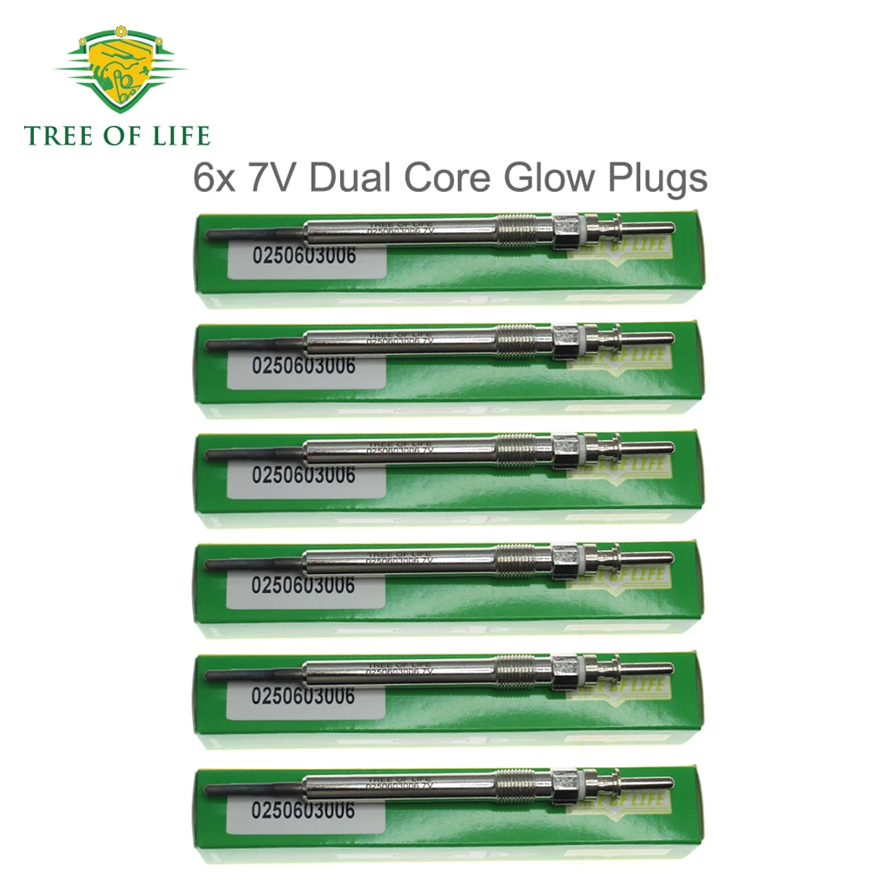 6x 7V Glow Plugs For 3 4 5 Series E90 E91 E93 E92 F07 F10 F11 F30 F31 F33 F32 F34 F36 G30 G31 325D 330D 335D 430D 435D 530D 535D