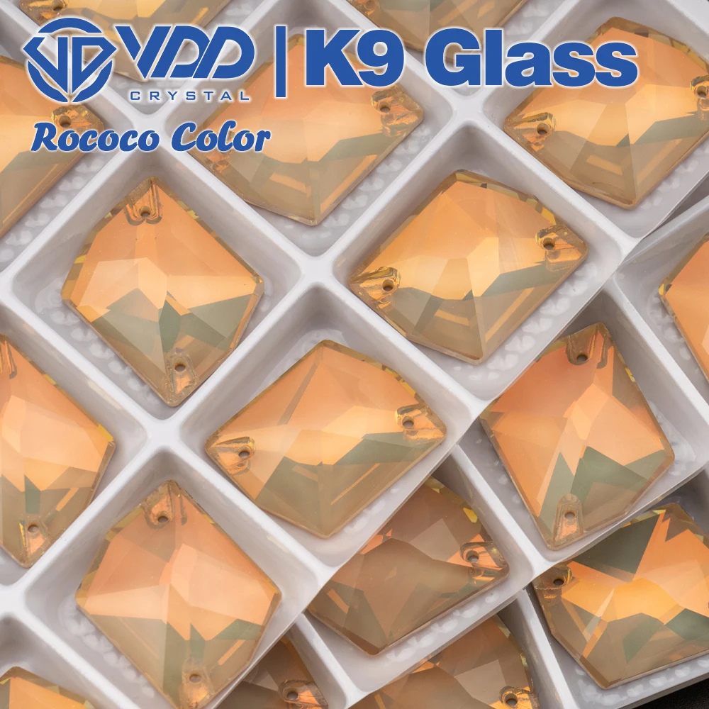 VDD 17x21mm Rococo-Topas Cosmic AAAAA K9 Glas aufnähbare Strasssteine, flache Rückseite zum Aufnähen für Kleidung, Hochzeitskleid-Accessoires – Detail 6
