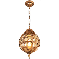 Vintage glass chandeliers outdoor pendant lamp balcony grape waterproof aluminum E27 bulb garden hanging lamp loft