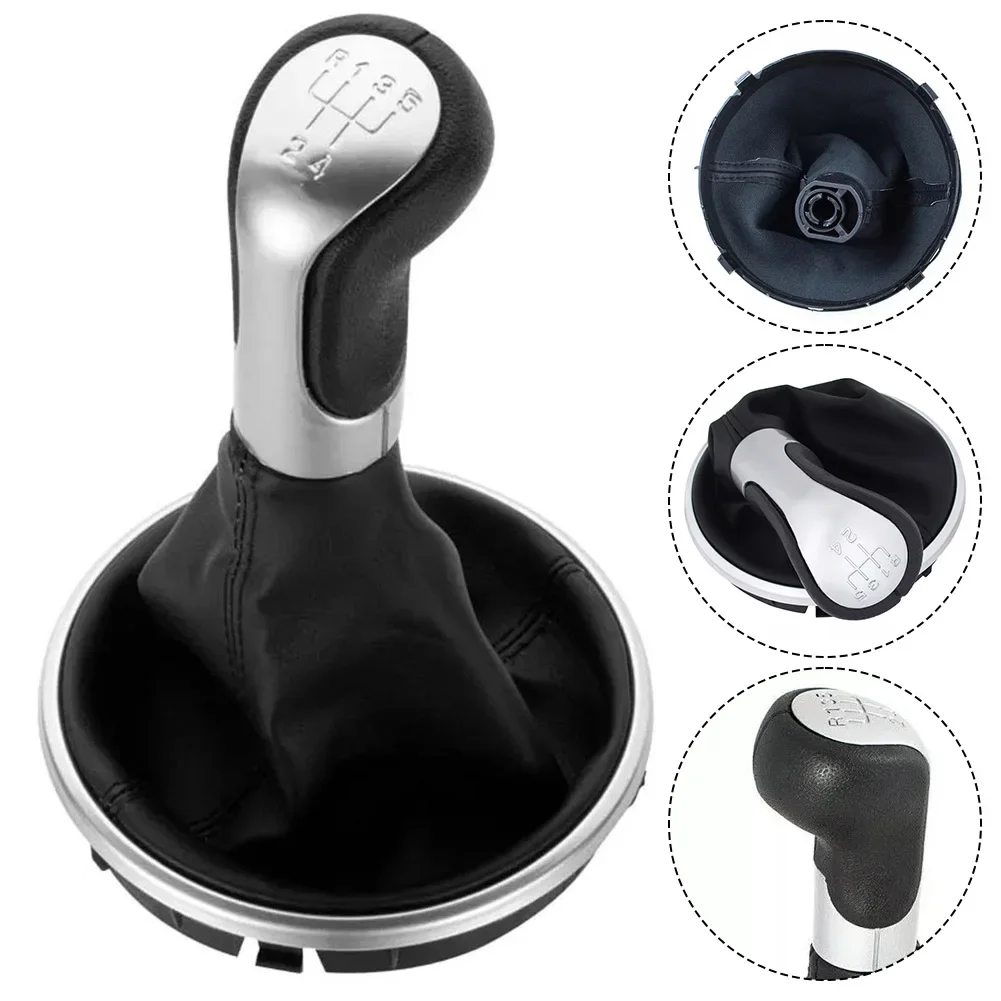 ABS And Rubber Gel Gear Knob And Lever Cover Assembly For Skoda For FABIA II 2006-2010 With Sporty Racing Aesthetic view 4