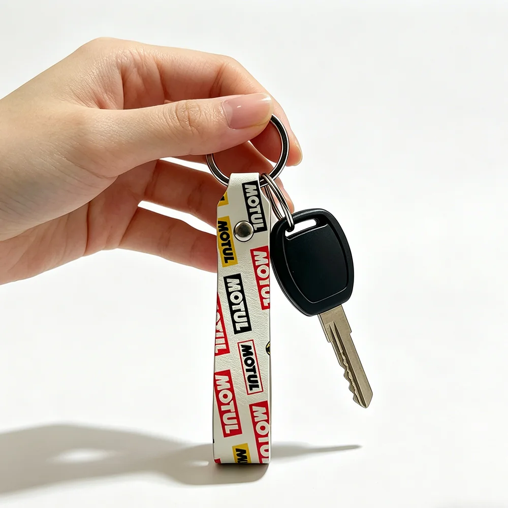 

For Motul Soft PU Leather Motorcycle Keychain Lightweight Key Holder For Scooter Racing