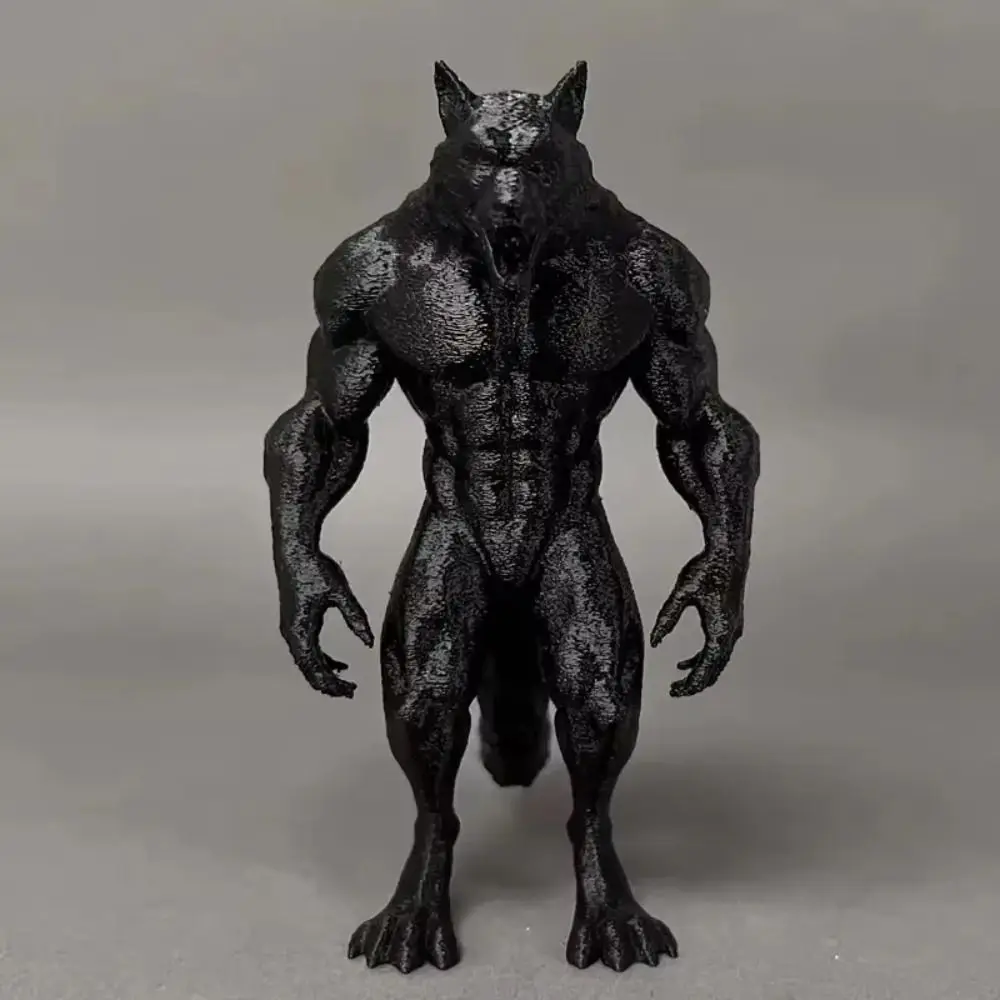 3D Printed Werewolf Statues Realistic Crafts Models Werewolf Figurine Black Werewolf Statue Ornaments