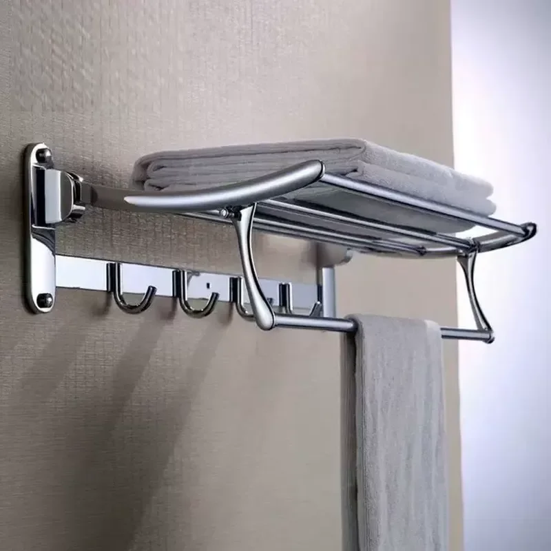 For Comfortable Pure German 304 Stainless Steel Bath Towel Rack Folding Towel Rack Toilet Rack Bathroom Hardware Hook
