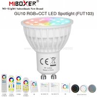MiBoxer FUT103 4W RGB+CCT Smart LED Light Bulb GU10 AC110V 220V Support 2.4G 4Zone Remote / Smartphone APP WiFi /  Voice Control