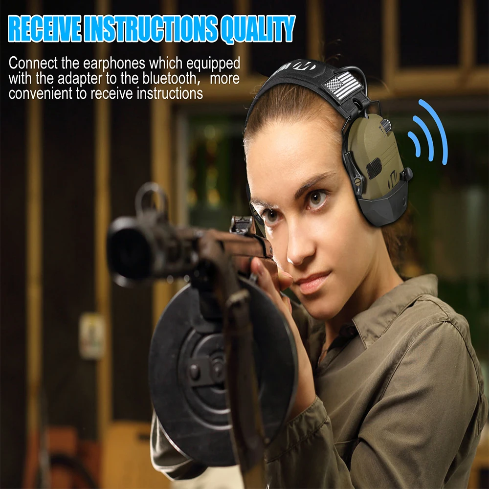 Headphone Electronic 5.1 Bluetooth earmuffs Shooting Ear Protection for hunting Professional Noise Reduction Headset with Case