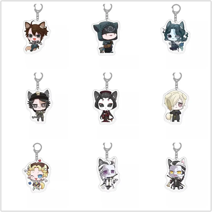 Game Identity V Keychain Doll Anime Sculptor Ithaqua Kreiburg Mercenary Entomologist Acrylic Keyring Pendant for Gift