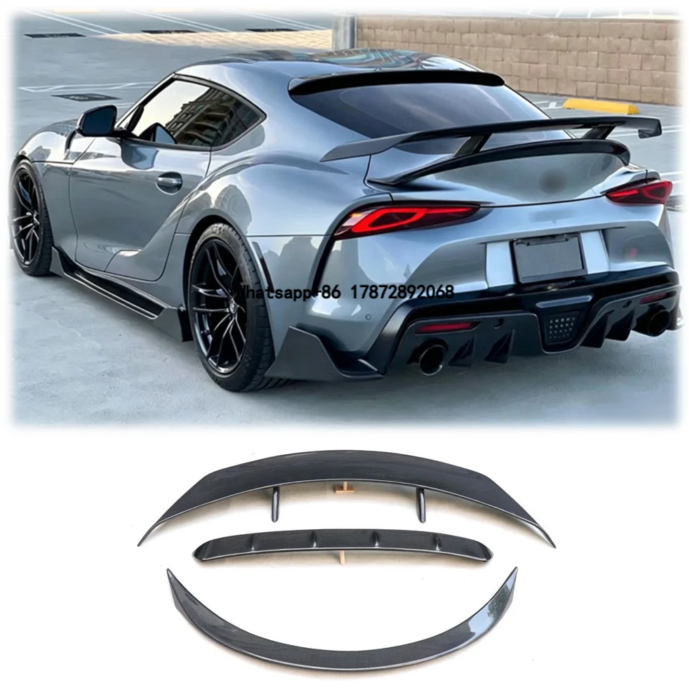 YX High Performance Dry Carbon Fiber Rear Spoiler for  Supra A90 A91 2019+ AG Style High Wing Trunk Spoiler