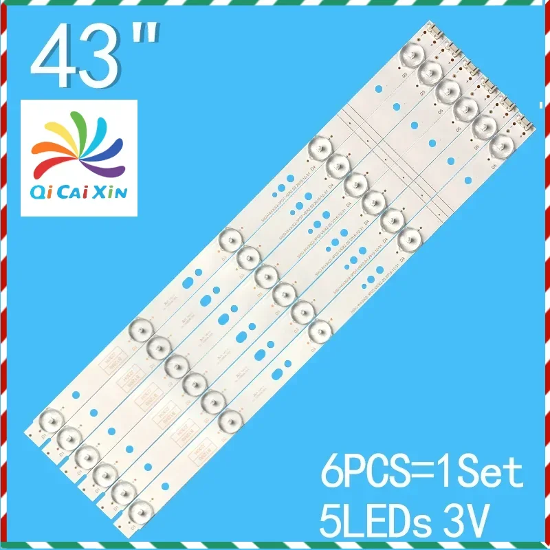 

6Pcs 384MM 3V Suitable for Skyworth 43-inch LCD TV Backlight strip 5800-W43002-3P00 43E3000 43E3500 43E6000 E465853