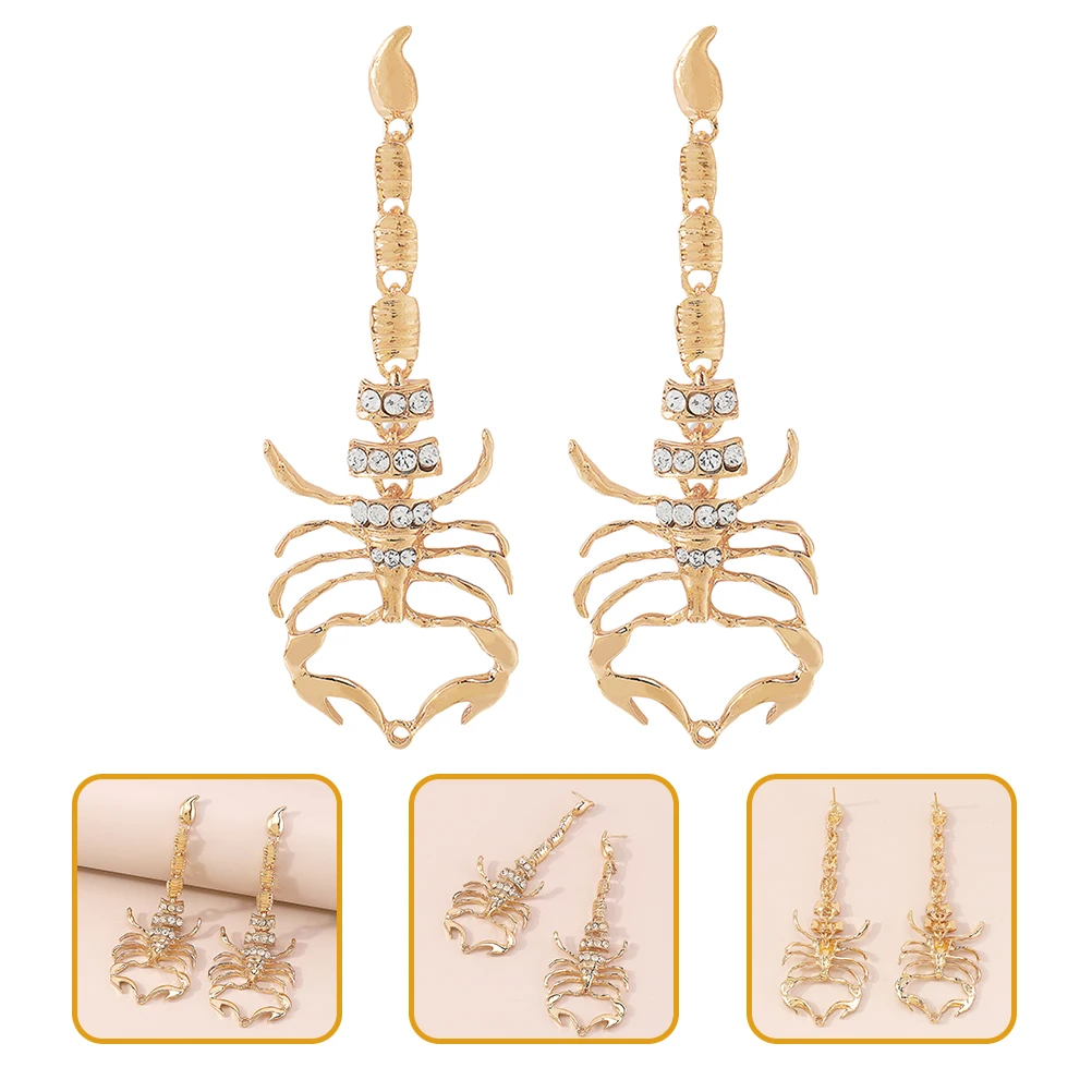 

Geometric Earrings Rhinestone Scropion Animal Rhinestones Scorpio Accessories Women