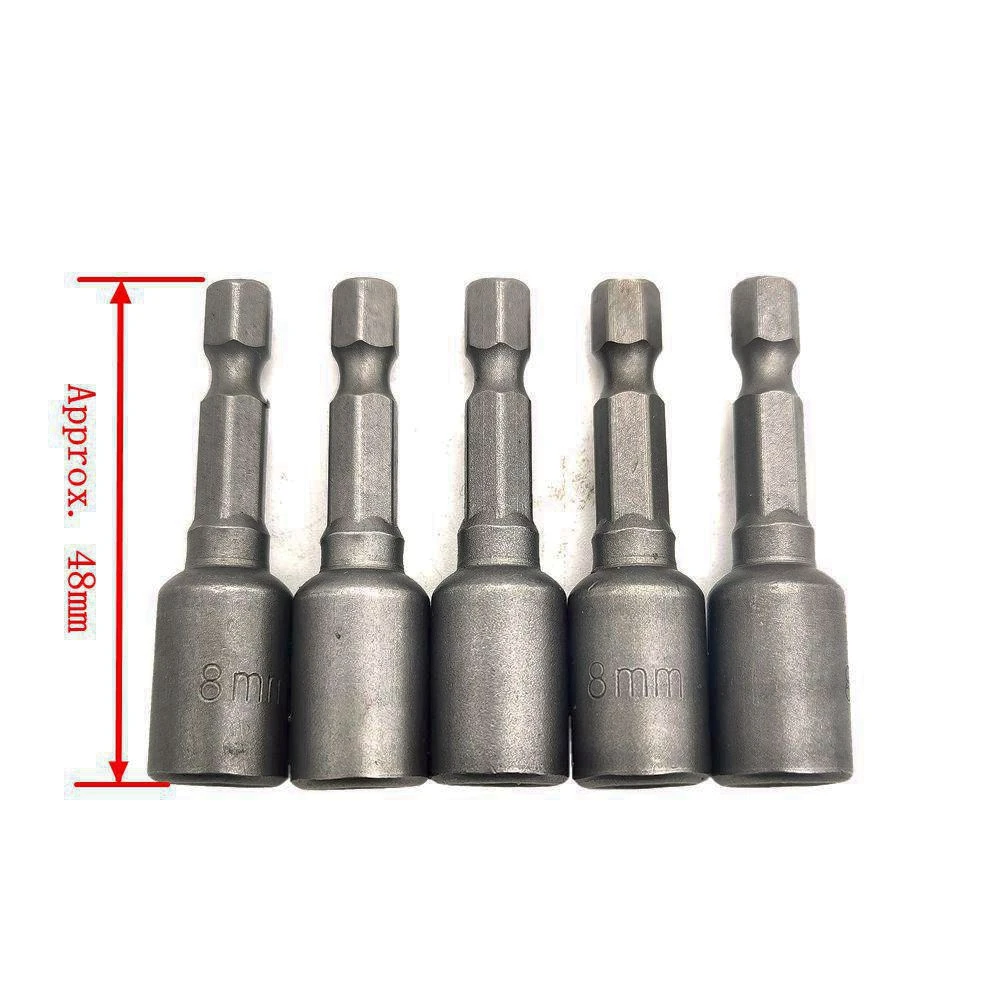 5Pcs Magnetic Nut Driver Set 8mm 1/4