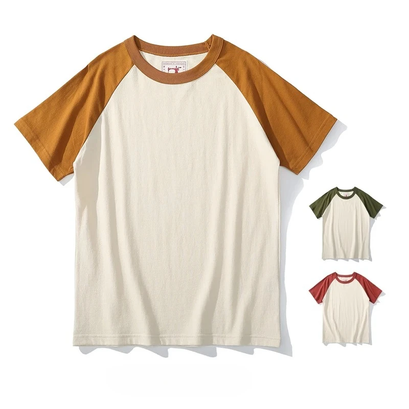 Akkad Kuti 2026 Japanese Retro Style Male Crew Neck Raglan Sleeves TShirts Student Casual Good Collocation Tee 100% Cotton