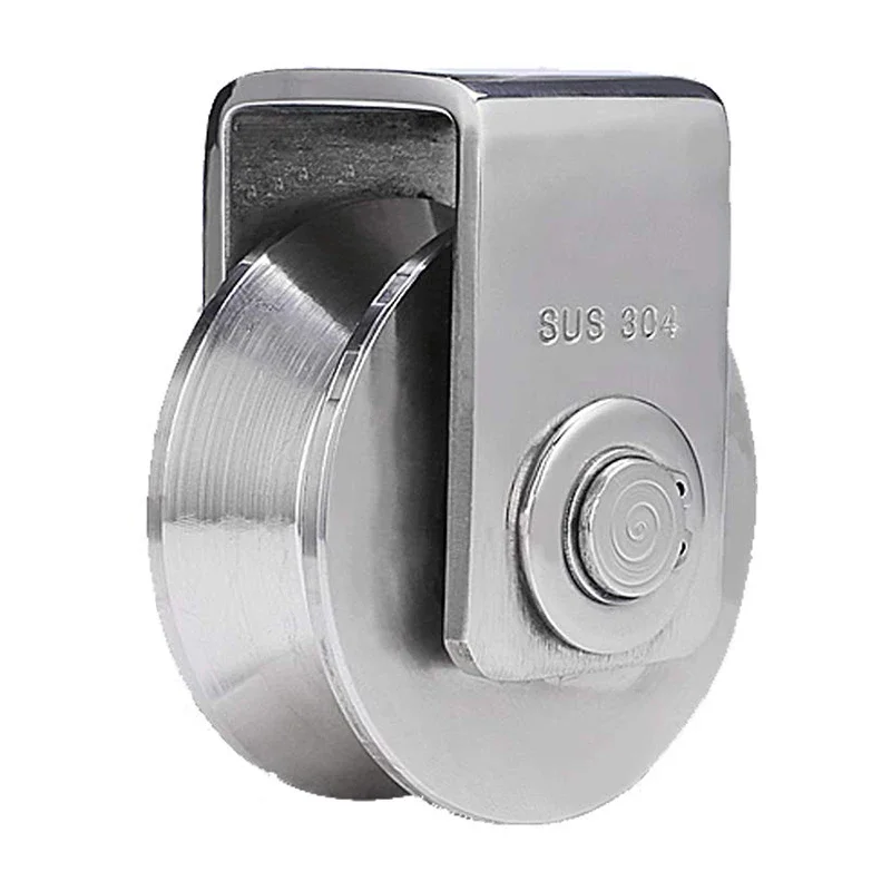 2 Inch V Type Pulley Roller 304 Stainless Steel Sliding Gate Roller Wheel Bearing for Material Handling and Moving Rope Lift Use