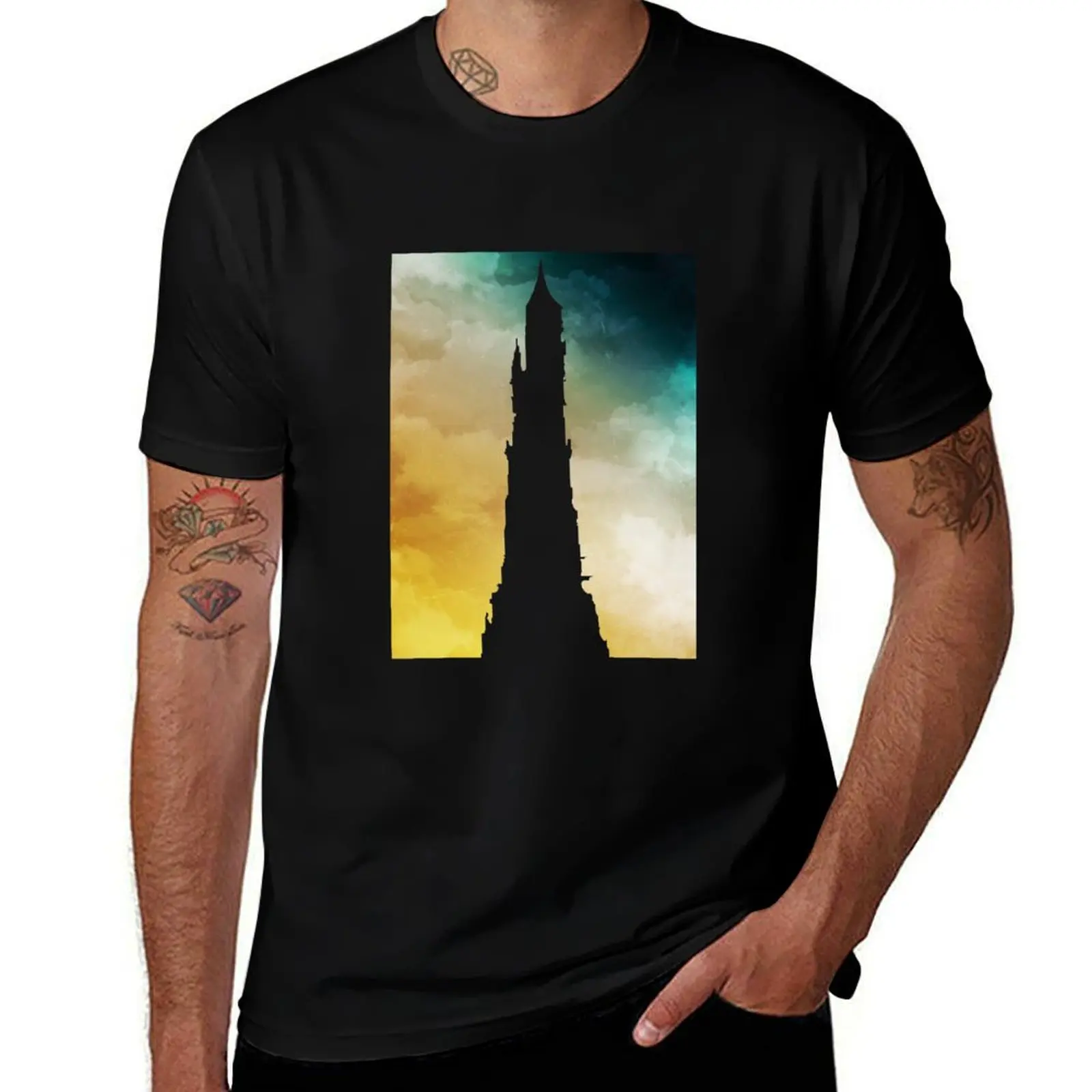 

Dark Tower and Rose T-Shirt graphics funny costumes blue archive plus size clothes fitted t shirts for men