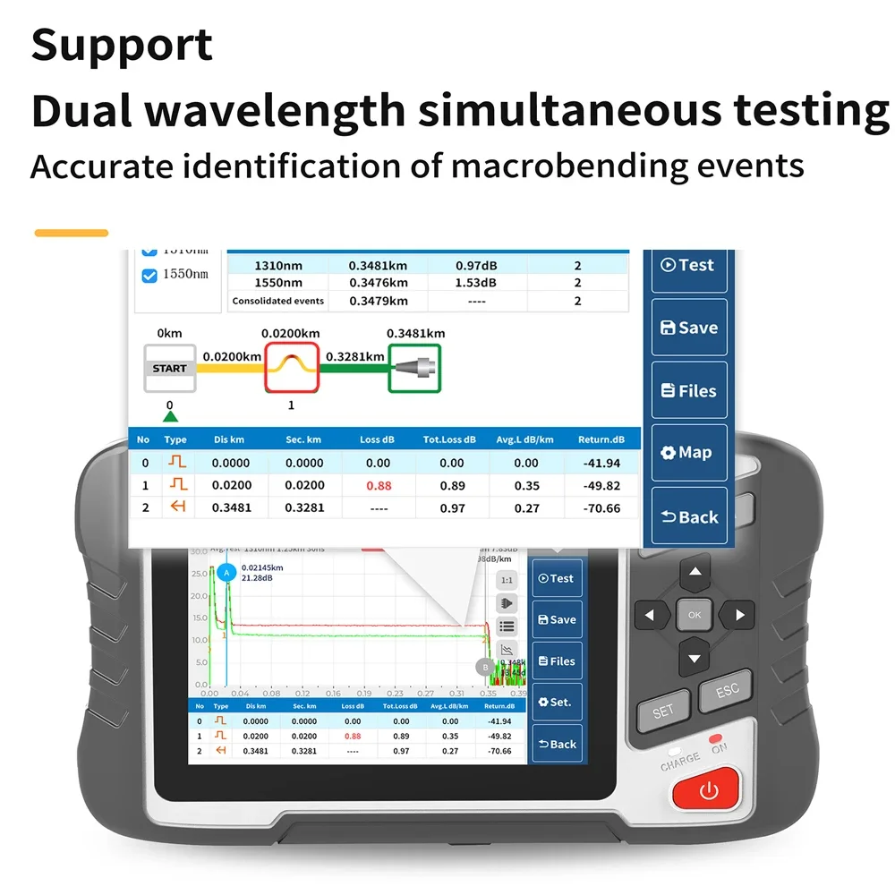 Neues OTDR NK4300 1310/1550 26/24 dB VFL OPM-Testgerät Optical Time Domain Reflektometer