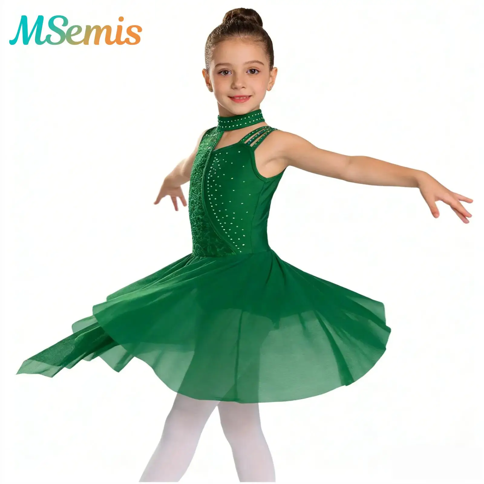 

Детский купальник для девочек из прозрачного кружева для балета, гимнастики, латиноамериканских и джазовых танцев, современный танцевальный костюм для выступлений