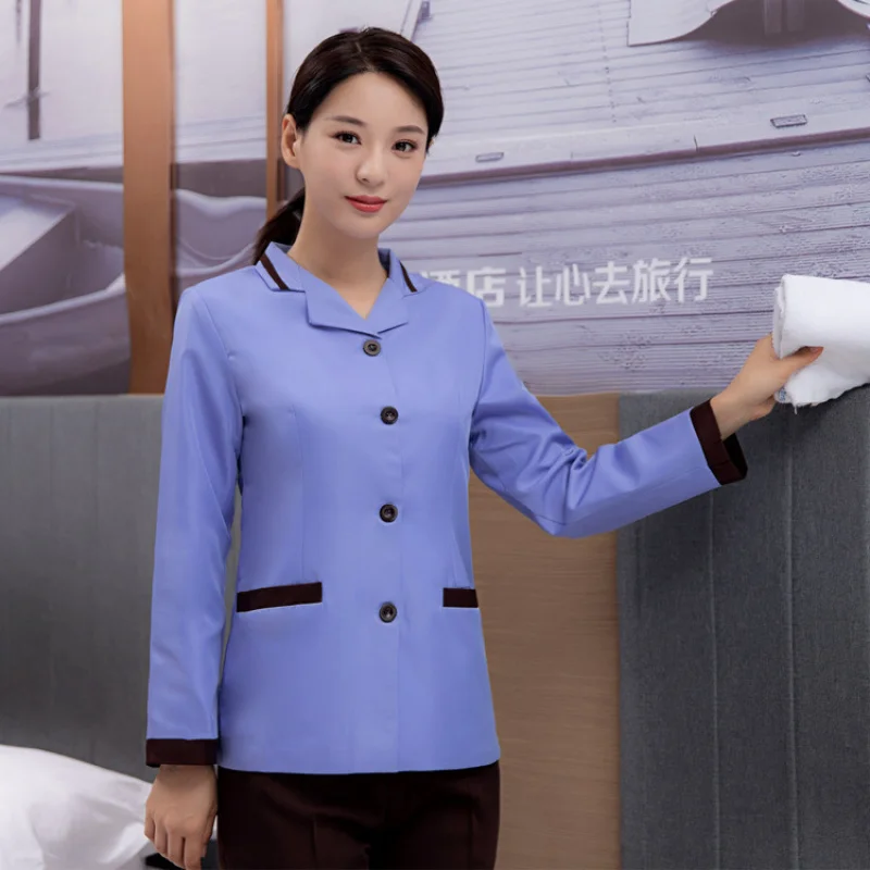 Long Sleeve Cleaning Uniform for Women Hotel Guest Room CleanerPAWorkwear for Property Management Ladies in Autumn and Winter