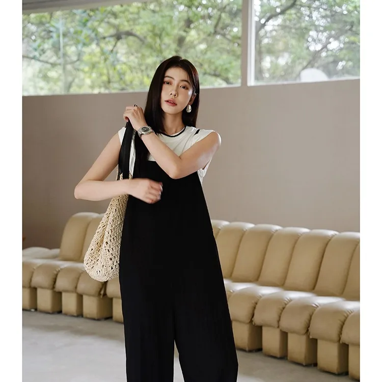 

Summer Casual High Waist Overalls Women's Loose Comfortable Color Commute Jumpsuits Style Fashionable
