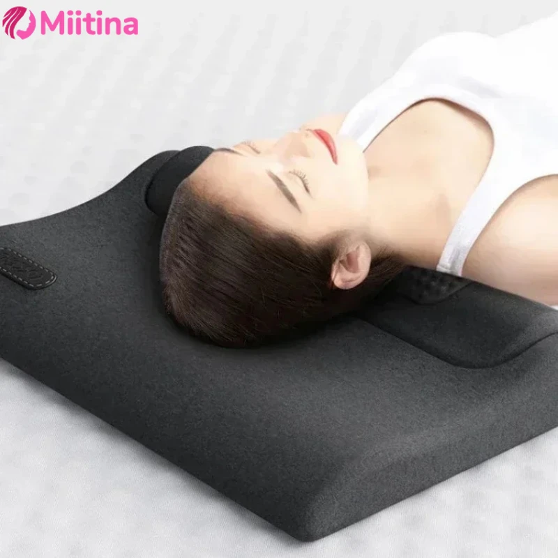 

Electric Neck Massage Pillow Heating Shiatsu Vibration Neck Massage Back Cervical Traction Shiatsu Spine Support Memory Foam