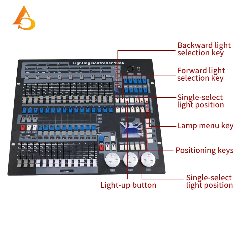 Imagem -04 - Dmx 1024 Console com Flight Case dj Disco Controller Lâmpada do Farol Móvel Laser Série Lâmpada Stage l Ighting Console Equipamentos