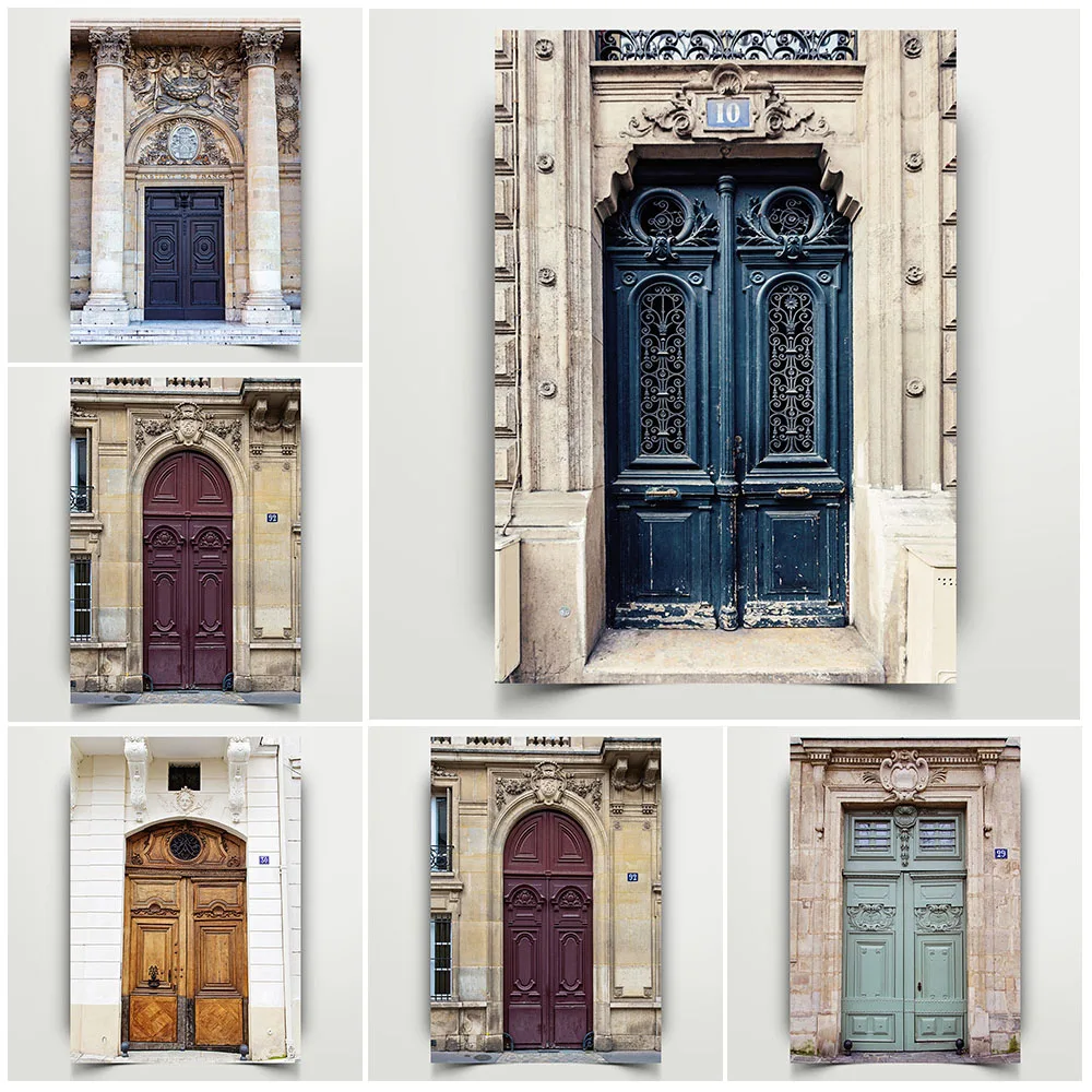 Paris Door Photography Print Paris France Architecture Photography Wall Art Canvas Painting Travel Photo Poster Print Decoration