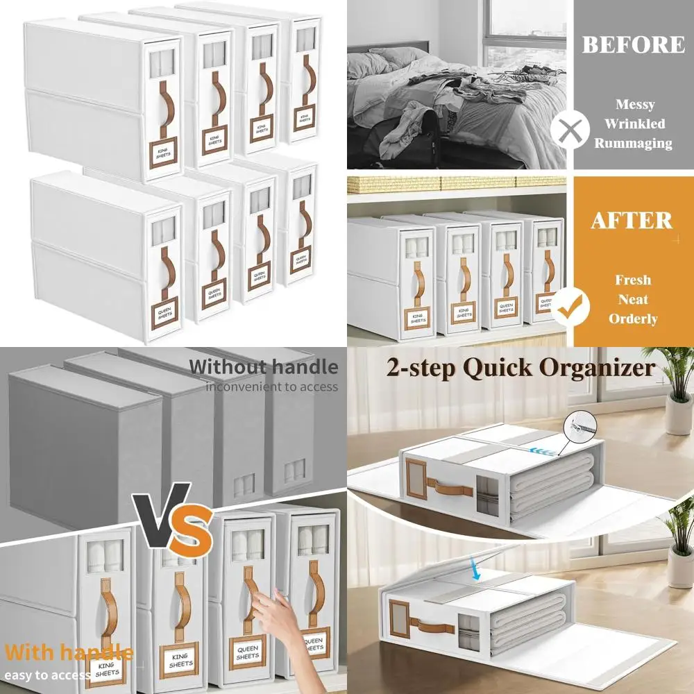 

King Size Bed Sheet Organizer with Handle for Easy Storage and Protection
