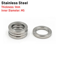 50Pcs M5 1mm Stainless Steel Adjusting Ultrathin Shim Gasket Ultra Thin Flat Washer High Precision Spacer for 3D Printers Parts