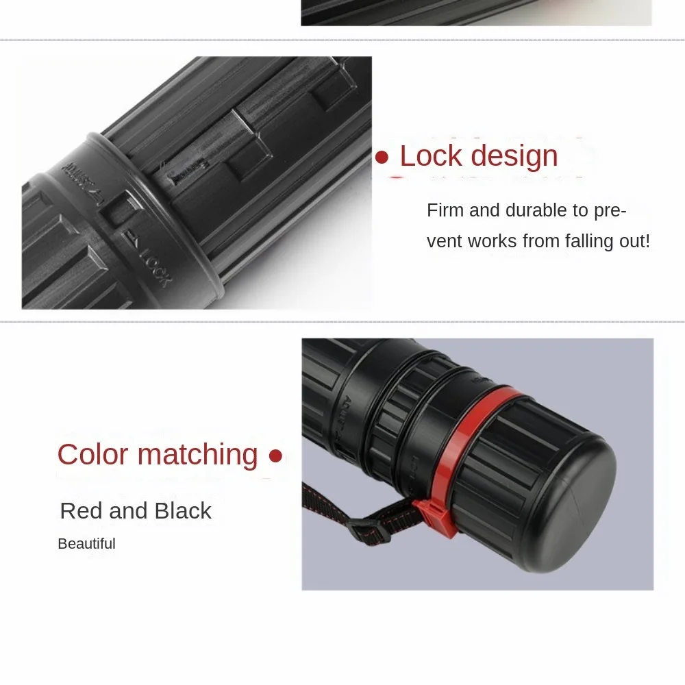 Portable Plastic Art Storage Tube Box Scalable with Shoulder Straps Painting Cylinder Adjustable Drawing Cylinder