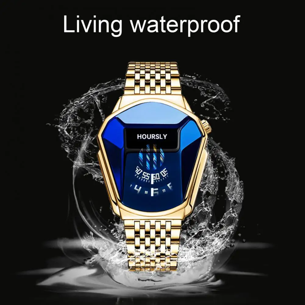 Мужские наручные часы, модные водонепроницаемые мужские кварцевые наручные часы из нержавеющей стали, крутые нержавеющие кварцевые часы, мужские аксессуары