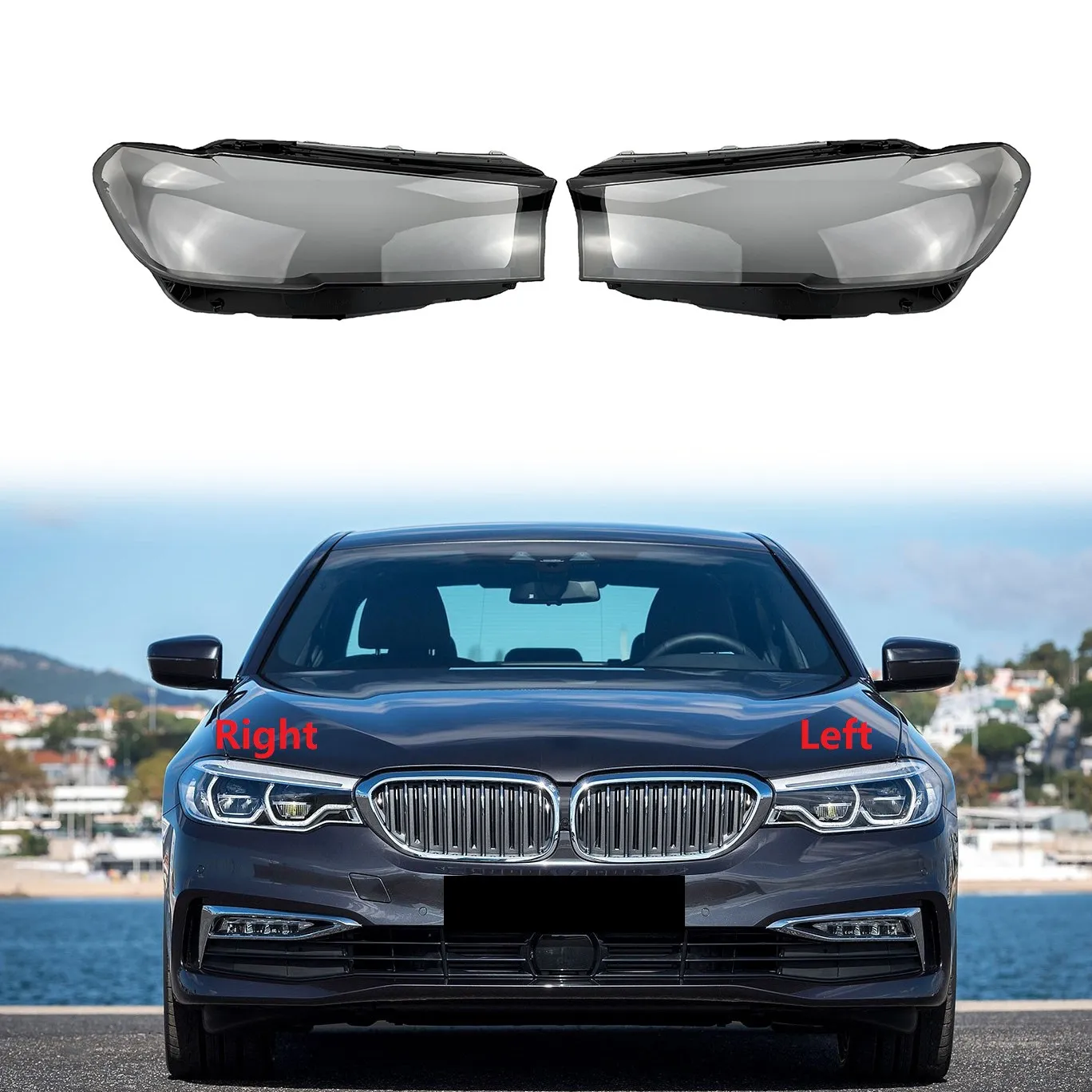 For BMW 5 Series G30 G38 2020 2021 Left Headlight Shell Lamp Shade Transparent Lens Cover Headlight Cover