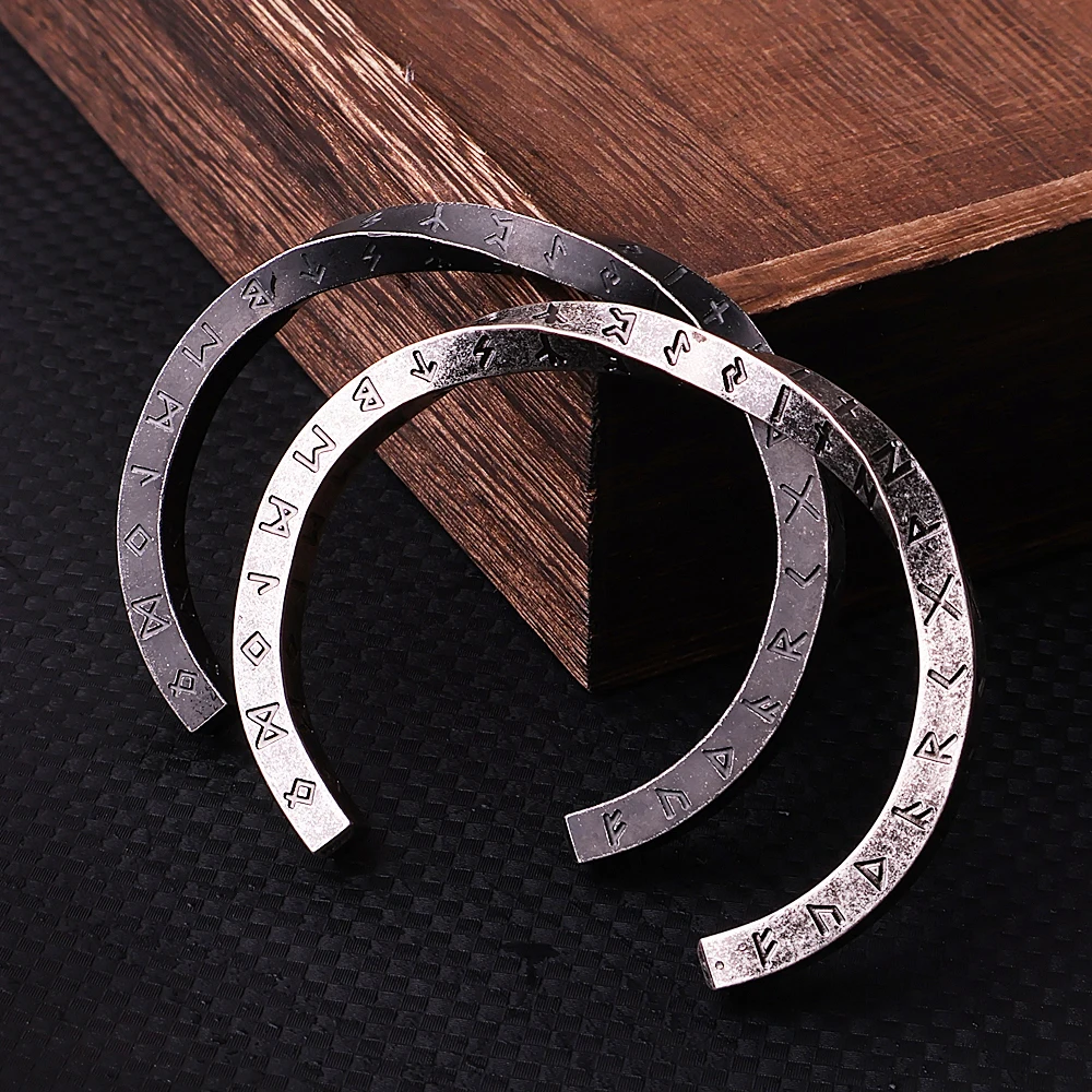 New Vintage Nordic Viking Rune Bracelet Men's Fashion Punk Creative Spiral Stainless Steel Viking Bracelet Jewelry Dropshipping