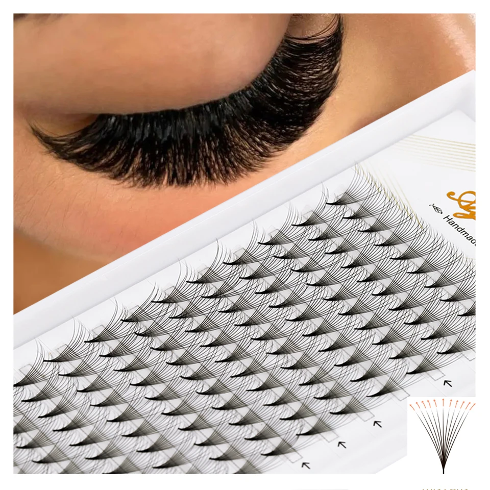 

AGUUD Lashes Narrow Base Premade Fans 5D 6D 8D 10D 12D 30D 40D Eyelash Soft Sharp Middle Stem Premade Volume Fans Lash Extension