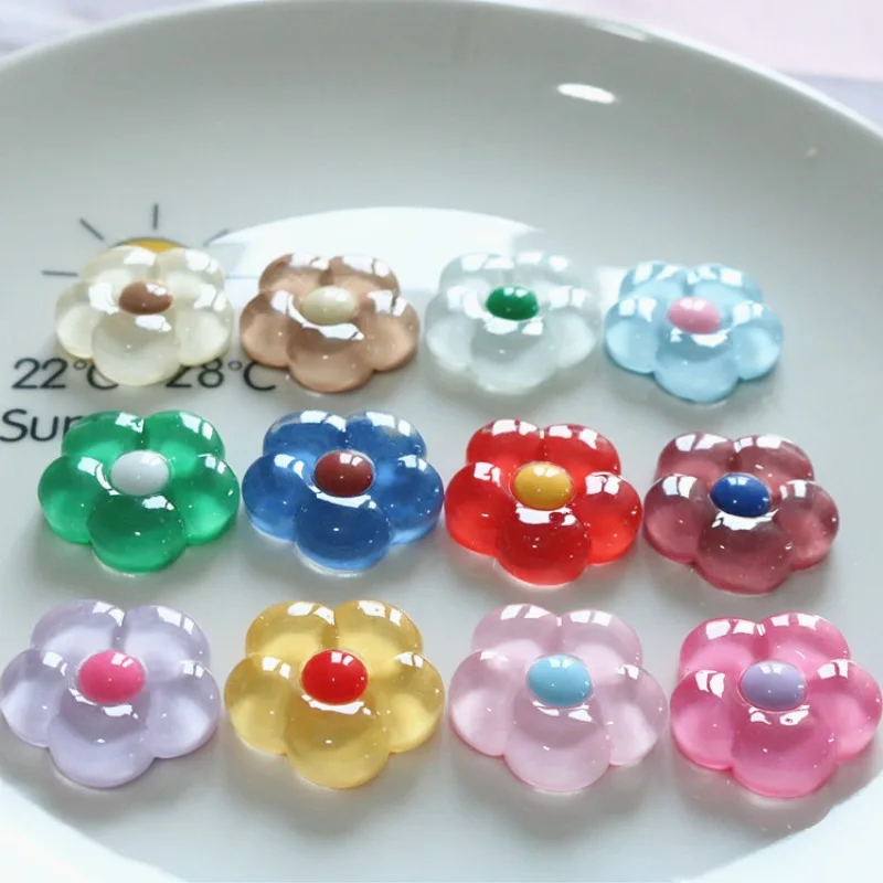 10pcs Mini Kawaii Dasiy Flower Resin Flat Back Cabochons Scrapbook Diy  Party Hairpin Accessories Home Decoration Craft