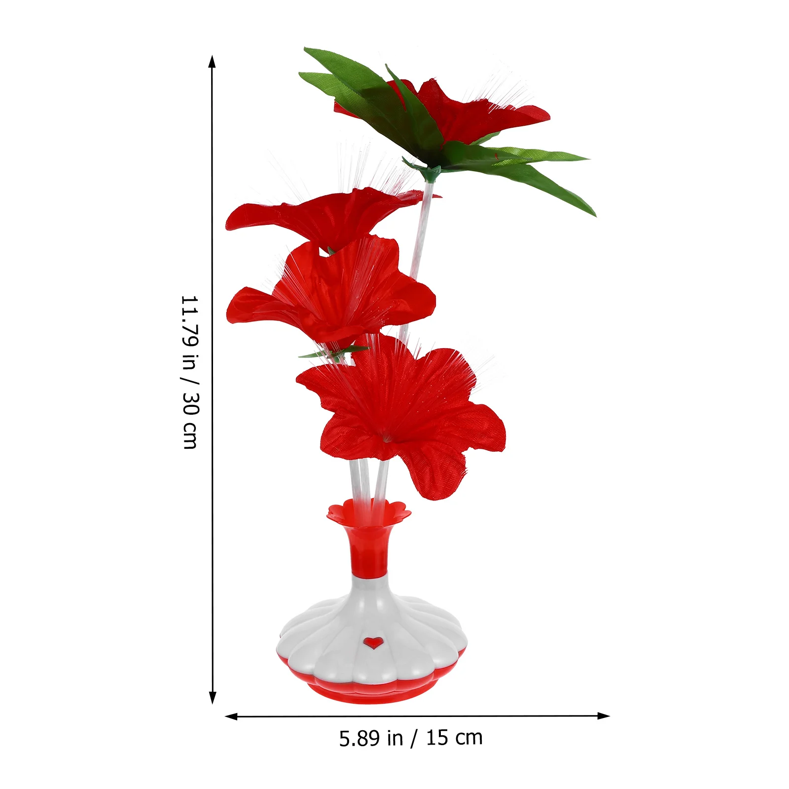4 stuks kunstmatige bloemen LED-vaas licht kleurrijke decoratieve bureaulamp voor slaapkamer warme gloed decoratie