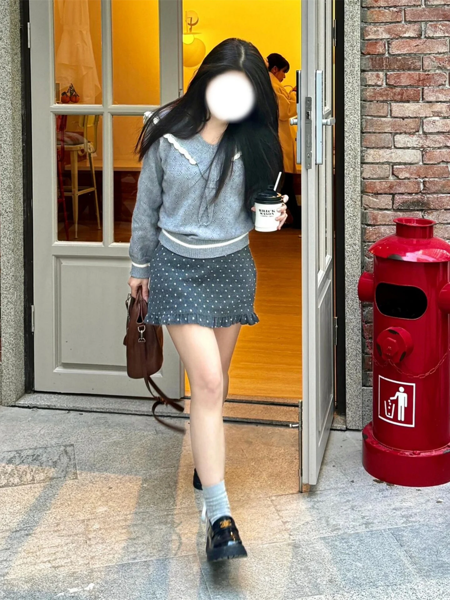 

Юбка А-силуэта с высокой талией, в горошек, с эластичным поясом, повседневная универсальная короткая юбка для весны