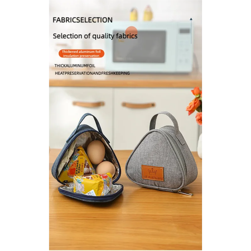 Mini Triangular Insulation Bag Aluminum Foil Thermal Cooler Lunch Tote Student Rice Ball Bag Lunch Box Bento Lunch Carry Bags image 5