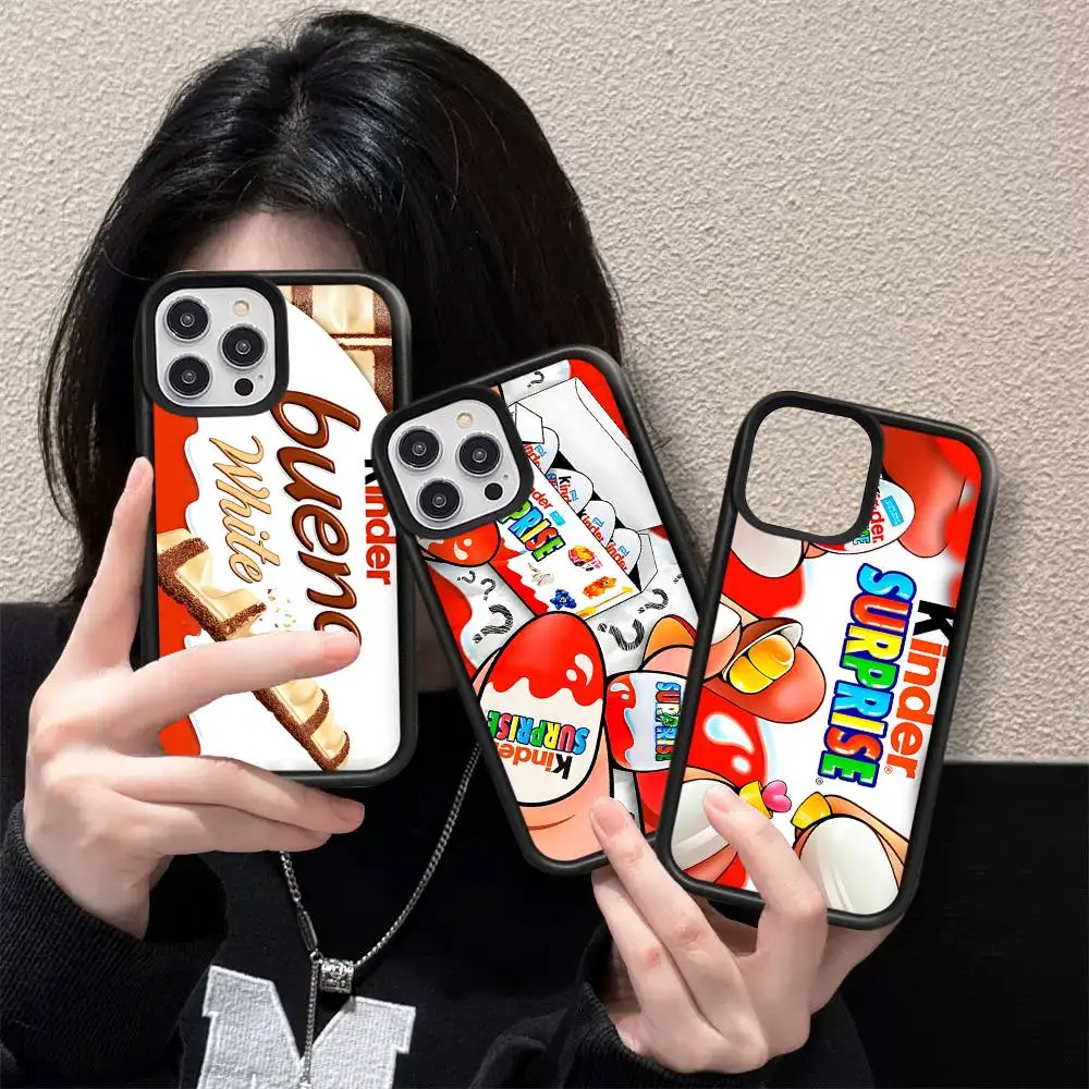 Funda para Teléfono con Diseño de Huevo Sorpresa K-KINDER JOY para iPhone 17 16 15 14 13 12 11 Pro Max Mini Plus, Fundas Rígidas para Celulares