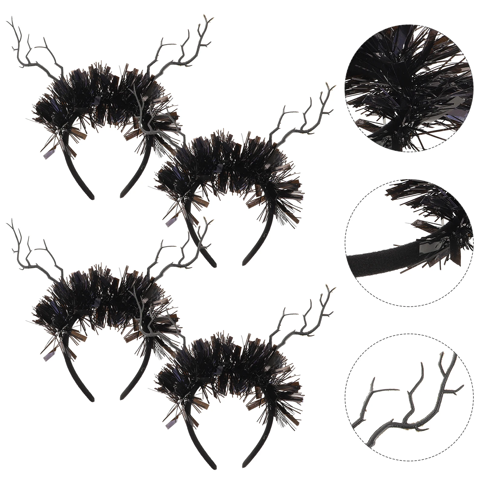 

4 Pcs Hair Accessories Dead Branches Hairband Women's Halloween Decor Plastic Decorative Headband