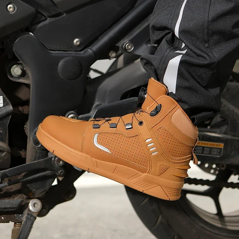 Buty motocrossowe skórzane damskie czarne skórzane buty motocyklowe wodoodporne szybkie sznurowanie buty jeździeckie jazda motocyklem buty dla