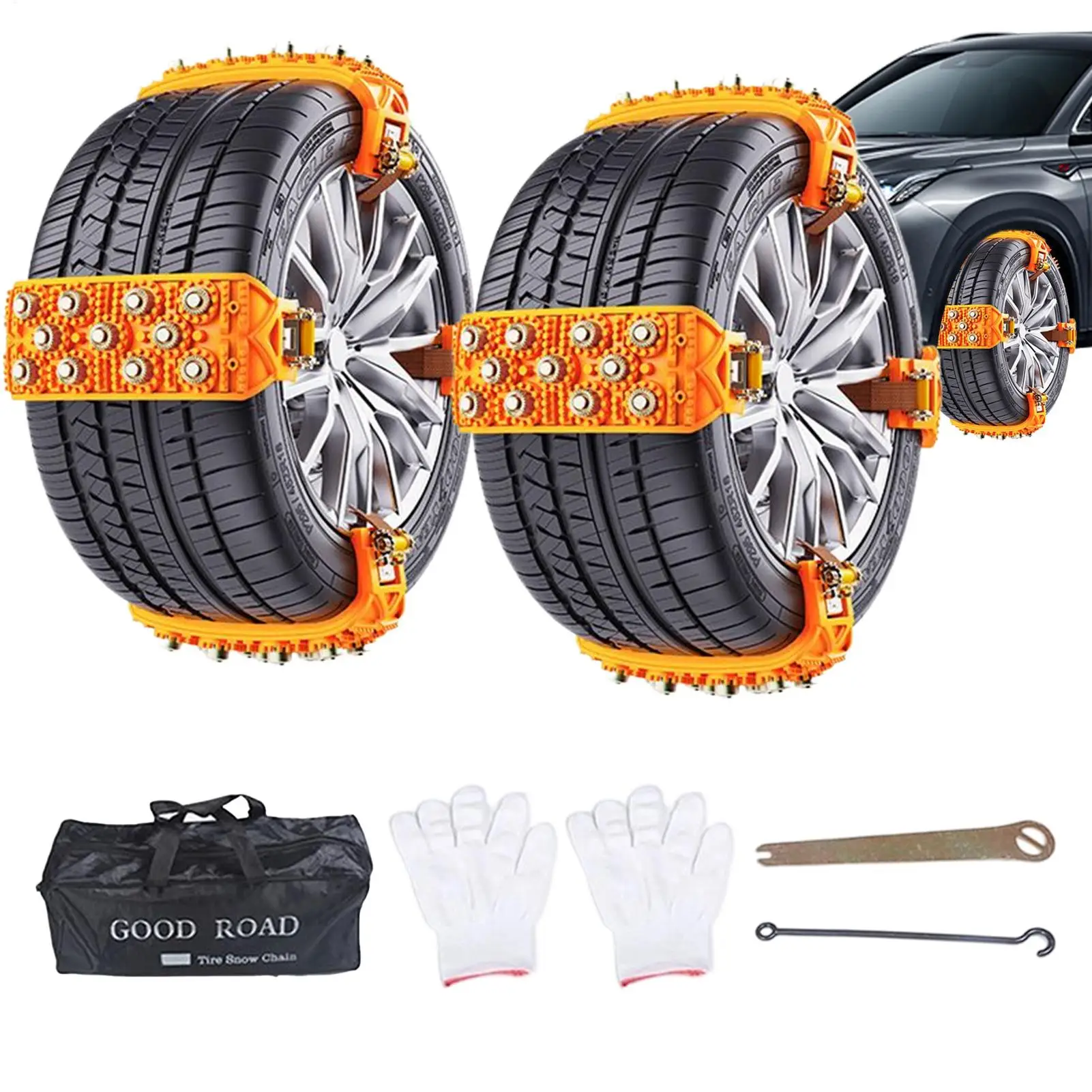 

8 шт. зимних цепей противоскольжения для шин, цепи для автомобильных шин, подходят для колес 165-265 мм, аварийные цепи для безопасной езды.